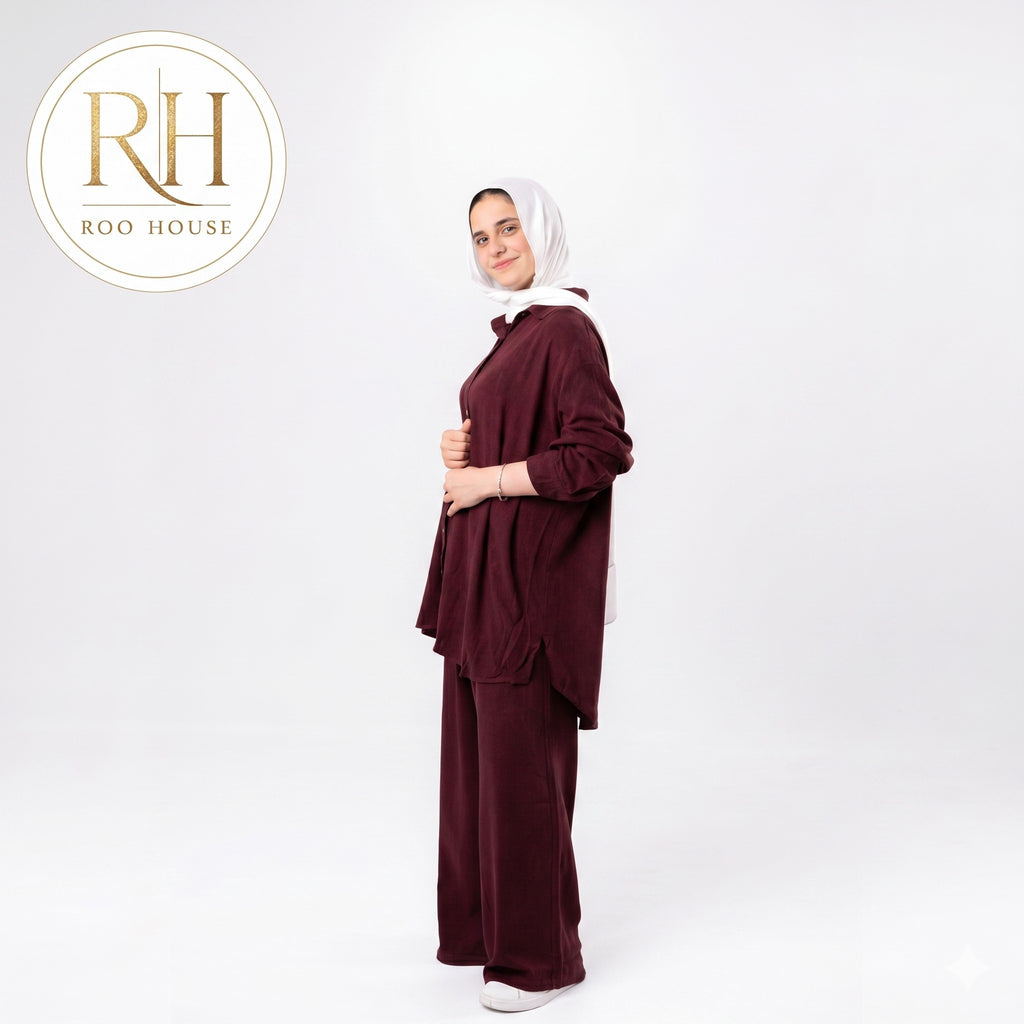 Burgundy Linen set