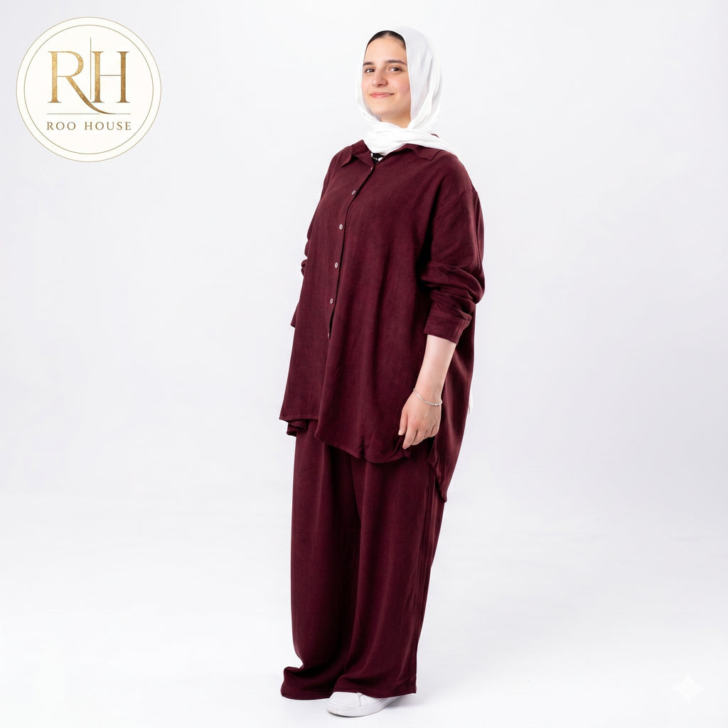 Burgundy Linen set