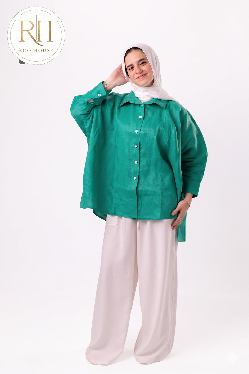 Dark-green Blouse