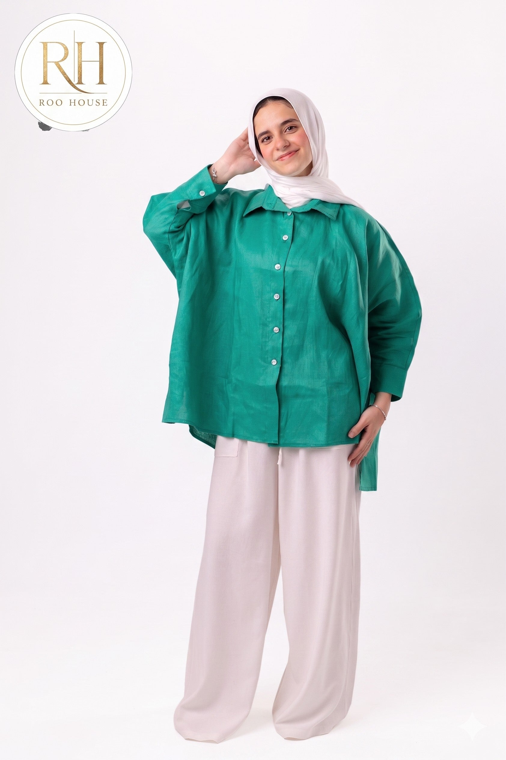 Dark-green Blouse