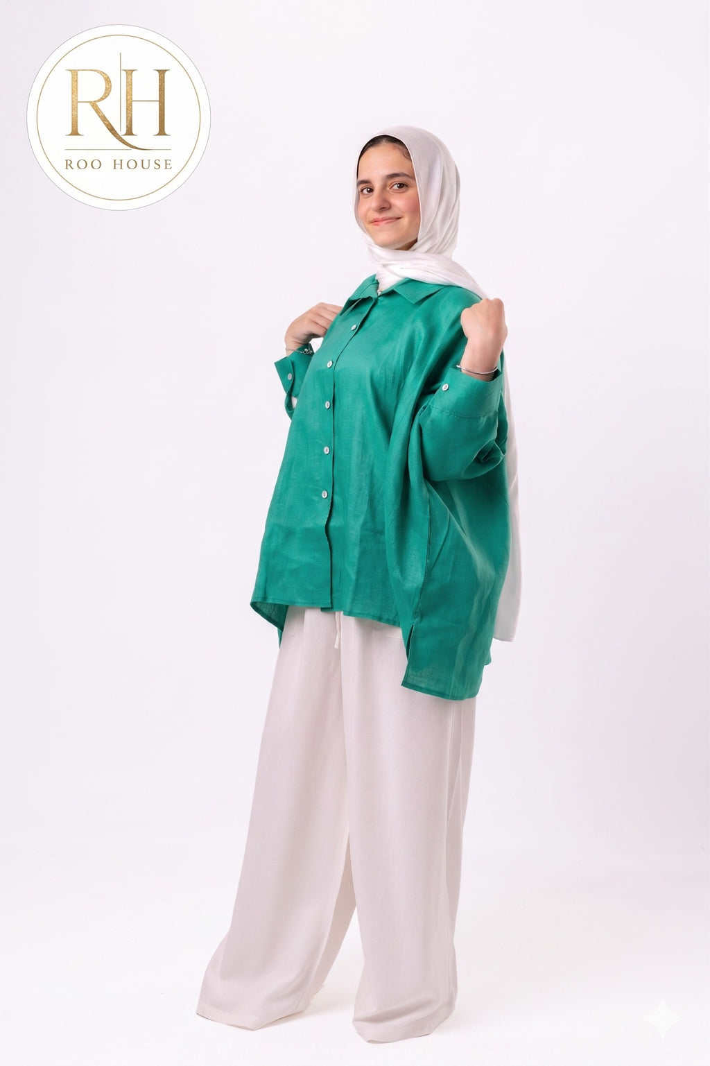 Dark-green Blouse