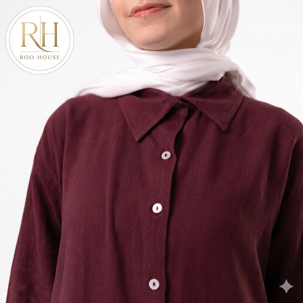 Burgundy Linen set