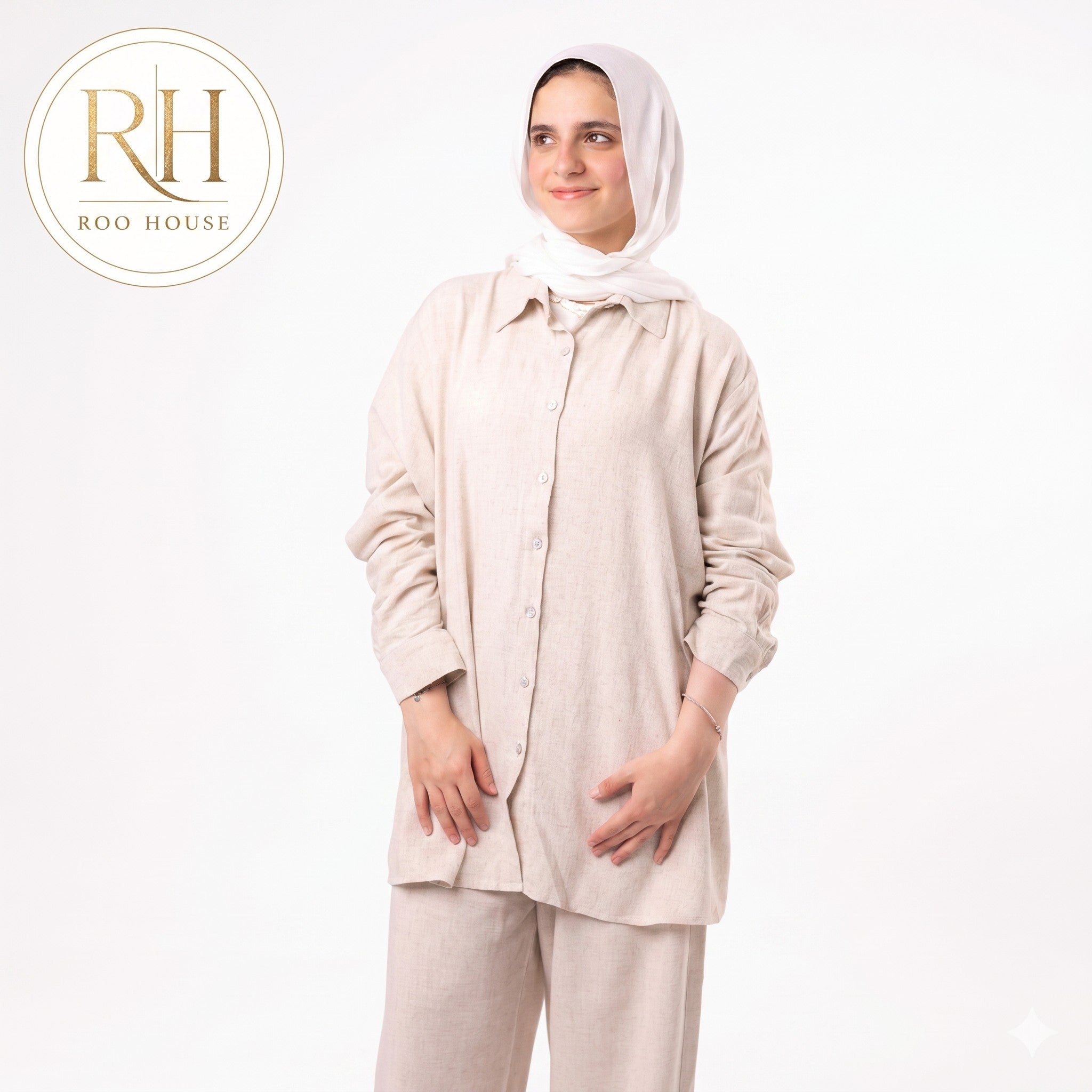 Beige linen set