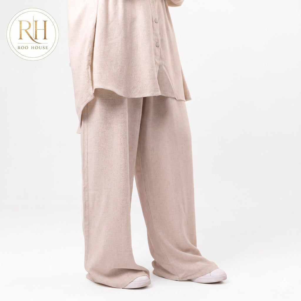 Beige linen set