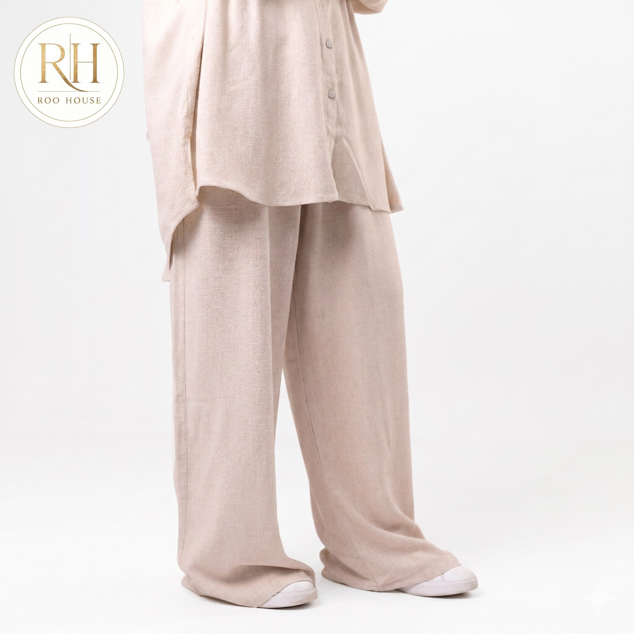 Beige linen set