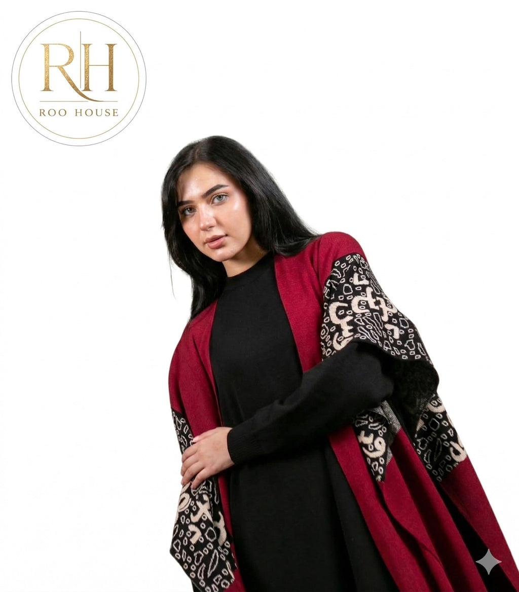 Red Arabic kint kimono