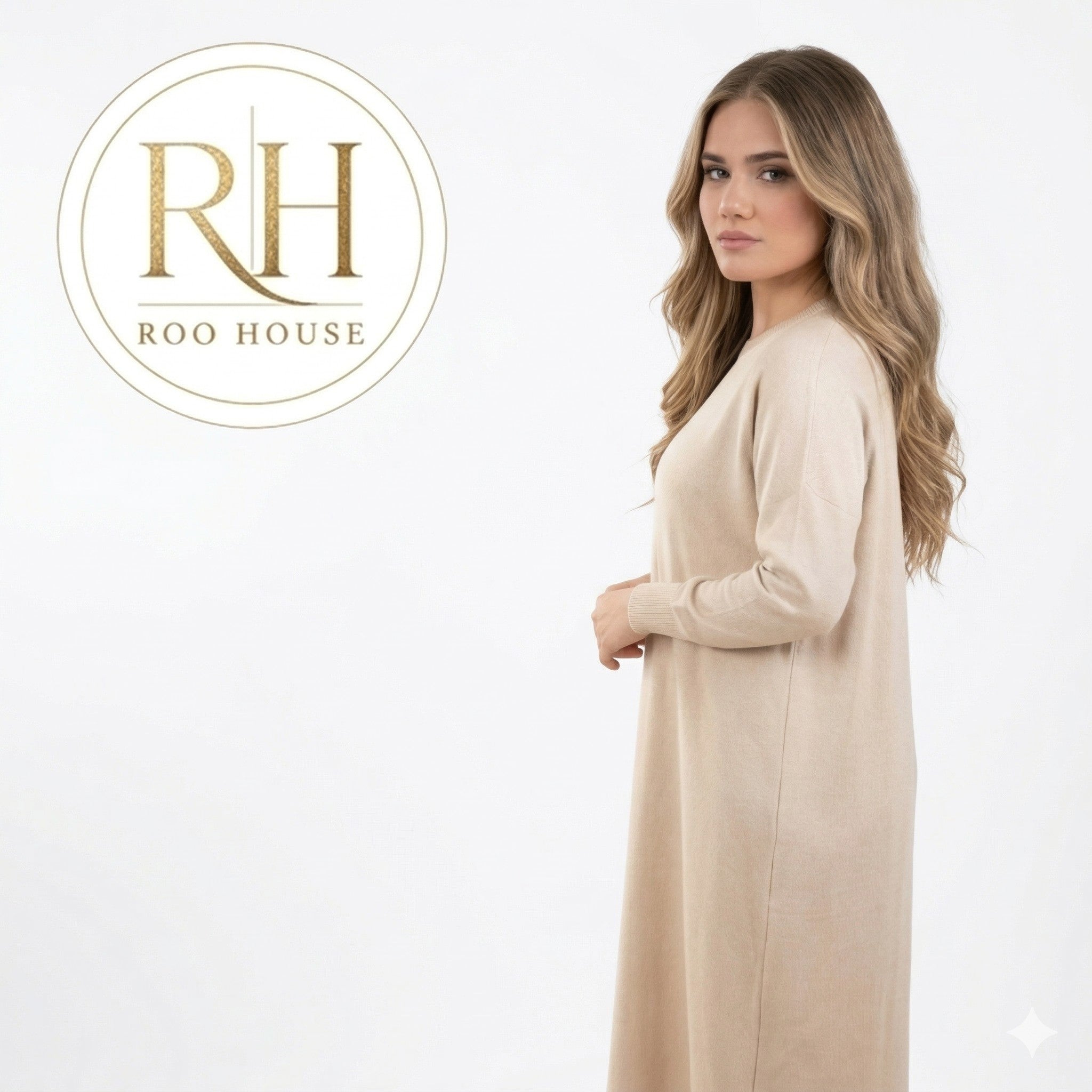Beige Kint basic dress