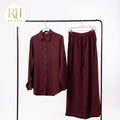 Burgundy Skirt set